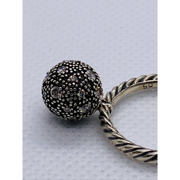 DAVID YURMAN STERLING SILVER 10 MM WHITE DIAMOND BALL SIZE 6 STACK RING - Picture 7 of 11